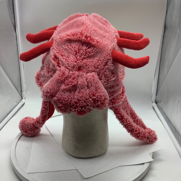 Maine Red Lobster Plush Hat Cat Down by the Sea Ear Flaps Ocean Sea Novelty OS - Picture 4 of 6